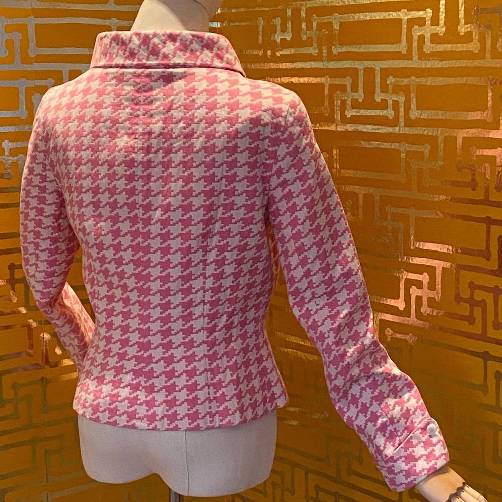 J. McLaughlin Pink Herringbone Cotton Jacket - Picture 2 of 3